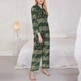 thumbnail image 4 of Disketp Pajamas Set Long Sleeve Sleepwear Womens Button Down Nightwear Pj Sets-Jungle Green Camo Usa Flag, 4 of 9