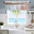 thumbnail image 2 of Kitchen Valances for Window, Abstract Nature Scene Art Light Filtering Rod Pocket Valance Curtain, Ocean Sea Wave Mountain and Sunset Short Curtains Window Topper for Bedroom Living Room 60x18in, 2 of 9
