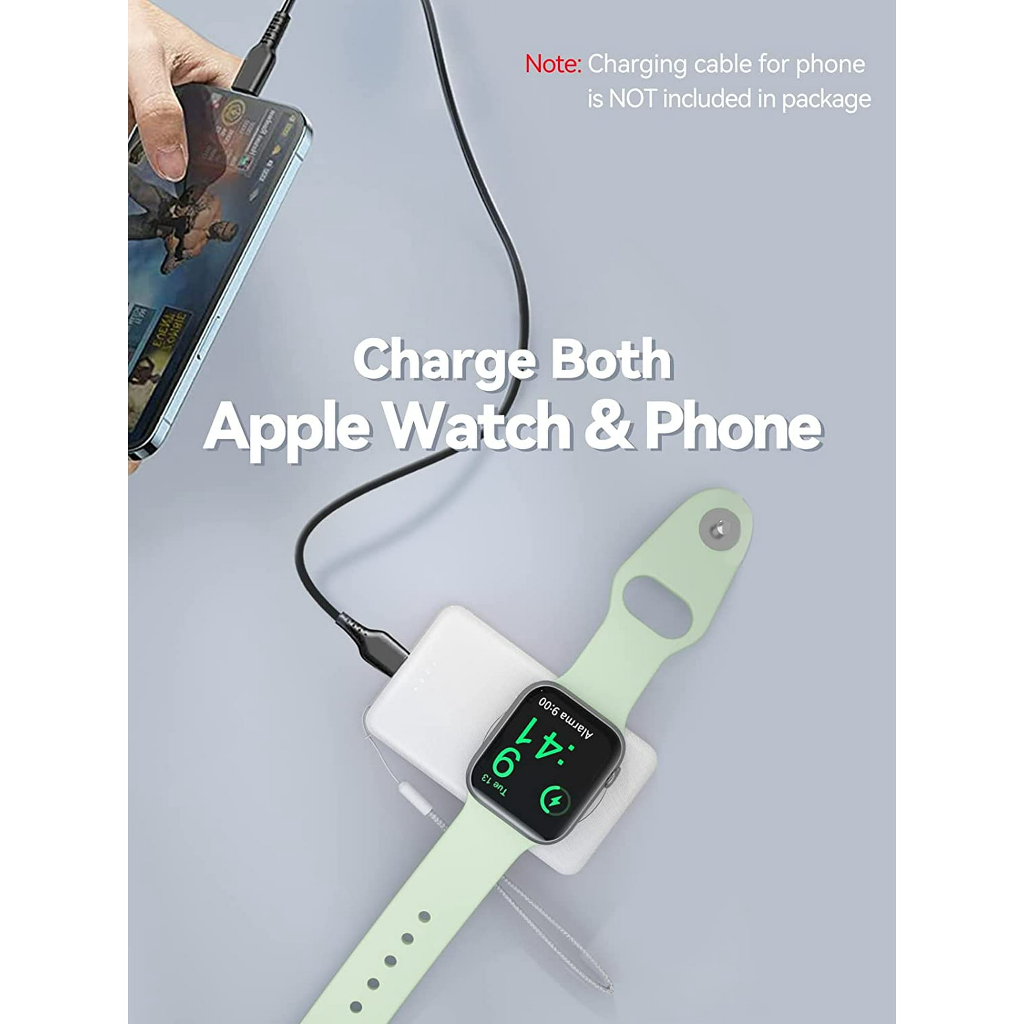 L Portable Charger for Apple Watch 4000mAh iWatch Charger Power Bank Battery Pack Magnetic Travel Smart Watch Charger for Apple Watch Series 8 7 6 5 4 3 2 1 SE Ultra White Walmart