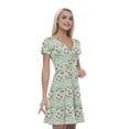 thumbnail image 1 of Women’s A Line Nautical Summer Dress, Retro Triangle Arrangement, Cross Wrap V Neck, 6 Sizes, by Ambesonne, 1 of 2