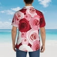 thumbnail image 4 of Kll Men'S Hawaiian Shirt Short Sleeve Button Down Beach Shirts-Rose, 4 of 7