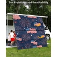 thumbnail image 3 of 4th of July RV Awning Sun Shade Screen 9'X7' American Flag Fireworks Mesh Sunscreen Star Stripes Red White Blue Awning Shade Screen with Zipper UV Blocker Completed Kits for RV Motorhome Camper, 3 of 7