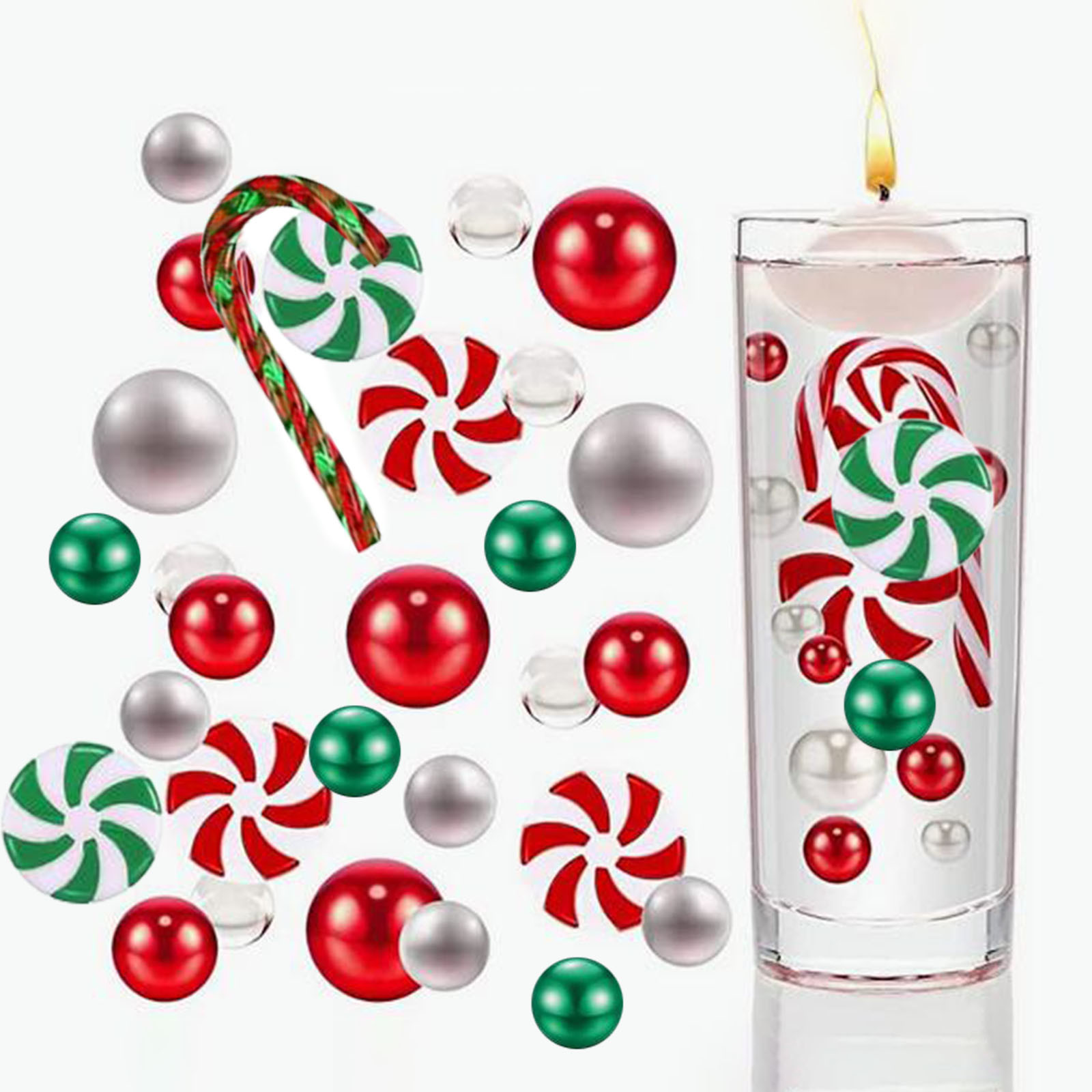 Ozmmyan Christmas Vase Filler Floating Pearls for Vases 7068pcs Filler