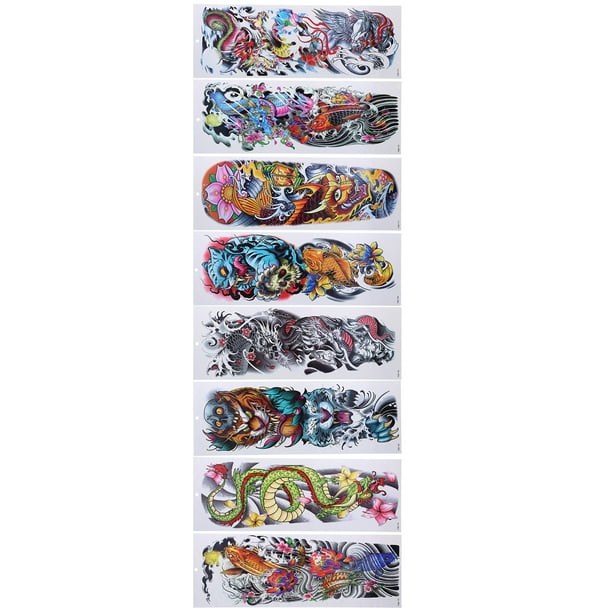Full Sleeve Tattoo Sticker,8 Sheets Full Sleeve Full Sleeve Temporary