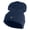 Navy, variant on Animals Paw Prints Iron on Hotfix Patched 12 Inch Long Knitted Beanie - Navy OSFM