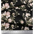 thumbnail image 3 of Soimoi Black Velvet Fabric Leaves & Rose Floral Fabric Prints By Yard 58 Inch Wide, 3 of 3