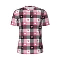 thumbnail image 5 of Wukai Heart Plaid Print Men's Short-Sleeved Mesh T-Shirt,Quick-Dry Short Sleeve Workout T-Shirt-6X-Large, 5 of 8