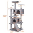 thumbnail image 4 of HomGarden 55''H Multi-Level Cat Tree Double Condo Scratching Post Tower, Light Gray, 4 of 11