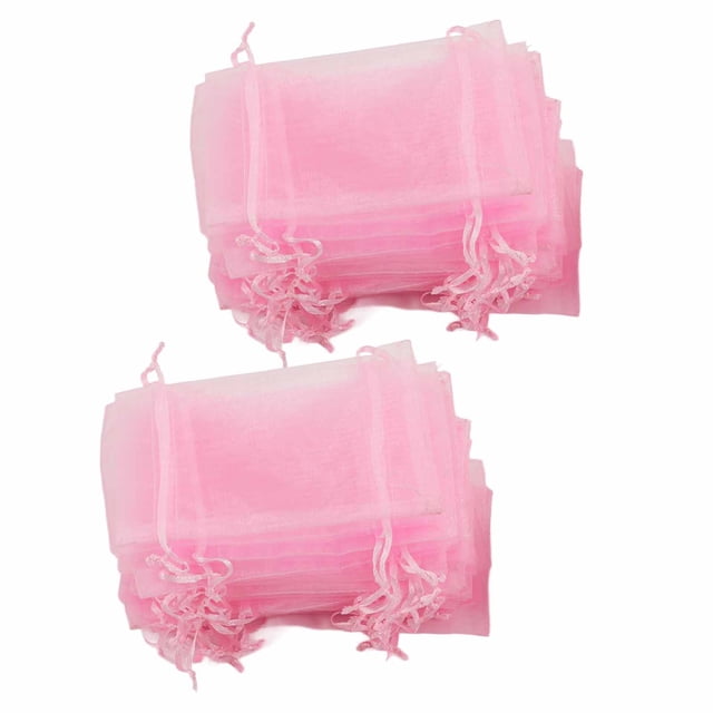 100pcs Little Organza Bags, 4x6 Inch Mesh Jewelry Candy Gift Bags Drawstring Pouches For Wedding Party Decorations Crafts