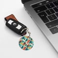 thumbnail image 6 of Naloa Colorful Hawaii Palms Print Round Keychain Keychain Key Ring, Key Tag, Key Chain Bulk for Gift Accessories (Round), 6 of 7