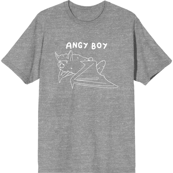 Halloween Angry Boy Heather Gray Men's Crew Neck Short Sleeve Tee-Medium