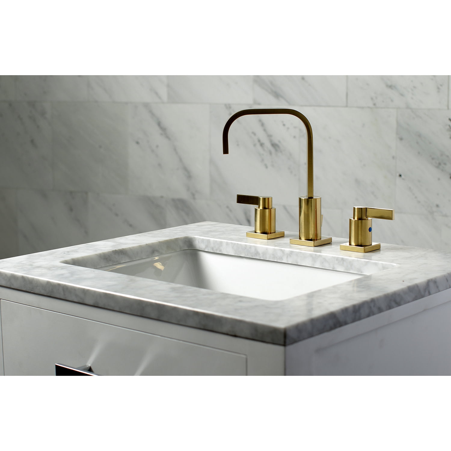 Fauceture FSC8963NDL NuvoFusion Widespread Bathroom Faucet, Brushed Brass