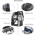 thumbnail image 4 of Heavy Duty Stylish Clear Backpack - 15L Large Transparent Bag with Adjustable Straps, Multiple Pockets & Compartments - Durable See-Through Plastic Clear Book Bag for School, Work - Rose Pink, 4 of 7