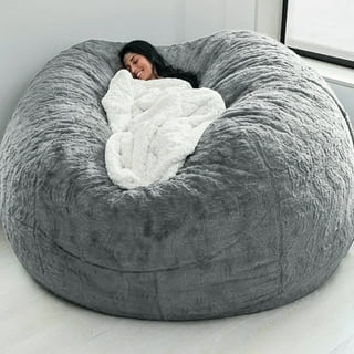 DODOING Stuffed Storage Bean Bag Chair Cover (No Filler) Extra