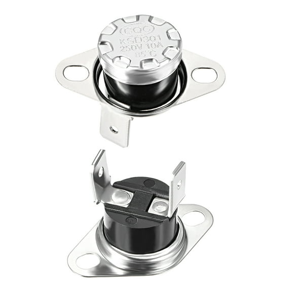 Uxcell Temperature Control Switch Thermostat 85°C 10A N.O 6.3mm Pin 2 Pack