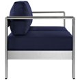thumbnail image 2 of Ergode Shore Outdoor Patio Aluminum Loveseat - Silver Navy, 2 of 4