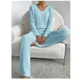 thumbnail image 4 of New fall/winter loose V-neck striped knitted home wear set for women, 4 of 5