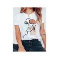thumbnail image 1 of Fashionable Letter Print Women'S Round Neck T-Shirt, Simple Design, Comfortable and Breathable, Suitable for Daily Leisure and Versatile, Showing a Natural and elegant Style,, 1 of 6