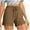 Brown, variant on HAOTAGS Shorts for Women, Tie Belt Solid Color Elastic Waist Pocket Casual Shorts Pink S