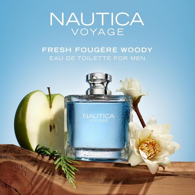Set de perfume Nautica Voyage Eau De Toilette, 100 ml, para hombre, 2 piezas