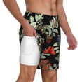 thumbnail image 3 of Picia Multicolored Butterflies pattern Mens Swim Trunks with Compression Liner Stretch Beach Shorts Quick Dry with Zipper Pockets No-Chafing Board Shorts-Small, 3 of 9