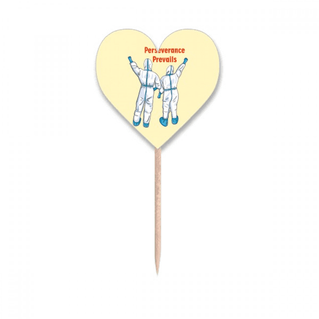 Conquer Disease Triumph Over Illness Toothpick Flags Heart Lable Cupcake Picks