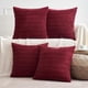 thumbnail image 1 of HAYAN Pack of 4 Christmas Wine Red Corduroy Decorative Throw Pillow Covers 18x18 Inch Soft Boho Striped Pillow Covers Modern Farmhouse Home Decor for Sofa Living Room Couch Bed, 1 of 1