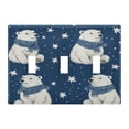 thumbnail image 5 of WOBOGO Cute Polar Bears Pattern 2-hole Switch Plates PC Flame Retardant Plastic Material Glossy Finish Smooth Touch 4.56x4.48x0.27in, 5 of 8