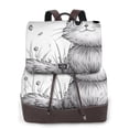 thumbnail image 1 of Fotbe Cute Cat Meadow Sketch Mochila Bolso con Estampado para Mujer, Mochila Antirrobo de Nylon Impermeable, Bolsa Ligera de Hombro, 1 of 4