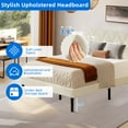 thumbnail image 5 of DEXTRUS Queen Upholstered Bed Frame with Adjustable Headboard, Beige, 5 of 8
