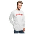 thumbnail image 2 of Daxton Retro Arkansas Arch Font Long Sleeves T Shirt Soft Medium Weight Cotton, White Tee Red Font, 2XL, 2 of 2