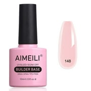 AIMEILI 5 in 1 Builder Base Gel for Nails, Nude Translucent Builder Nail Gel Strengthener Gel Soak Off Clear Gel Polish Hard Gel 10ML-148