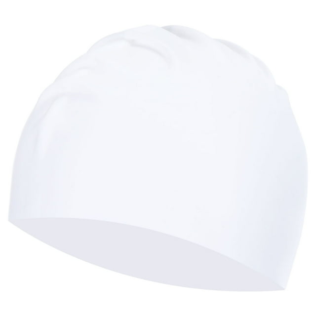 Unique Bargains Silicone Swim Caps Unisex NonSlip Pool Caps Waterproof Elastic Swimming Hats White
