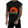 thumbnail image 2 of Njoeus Men's Athletic Shirts & Tees Men's Tee-Shirts Palm Trees Beach Sunset | Mens Casual Graphic Tees Tank Top, Men Sleeveless Vests Workout Gym T-Shirt Summer Tops Mens Muscle Tank Tops, 2 of 5