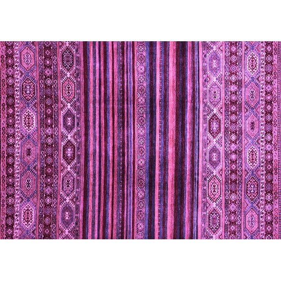 Ahgly Company Indoor Rectangle Abstract Purple Contemporary Area Rugs, 3' x 5'
