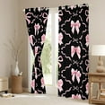 thumbnail image 3 of Manfei Kawaii Pink Bow Knot Curtains Pack of 2 (42x84 Each) for Girls, Dreamy Bowtie Curtains Blackout, Watercolor Bowknot Ribbon Bedroom Curtains, Lightweight Bedroom Decor, 3 of 6