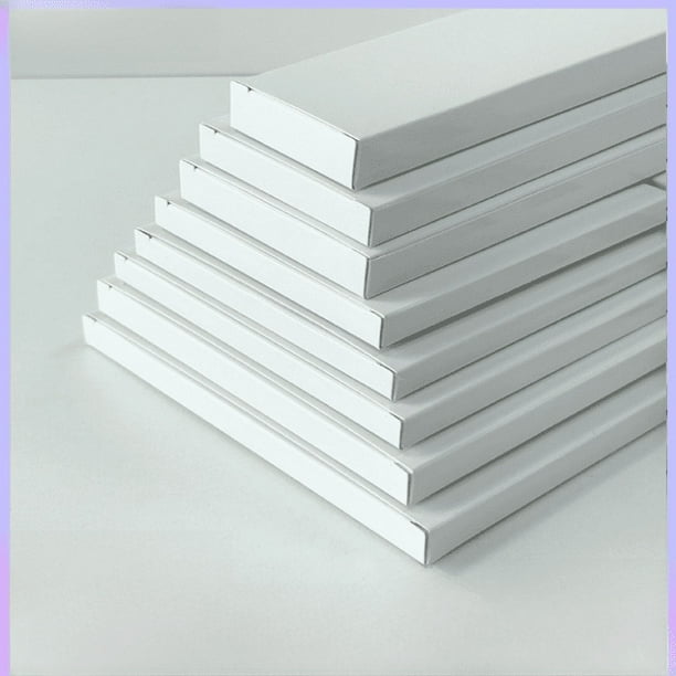 En stock, piezas de embalaje plegables de cartón plano largo de 1,5 cm, caja blanca general de comercio exterior, caja de cartón de madera plana