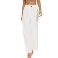 thumbnail image 2 of SELONE Palazzo Pants for Women High Waist Polyester Casual Pants Ankle Length Baggy Go Out Pants White XS, 2 of 7