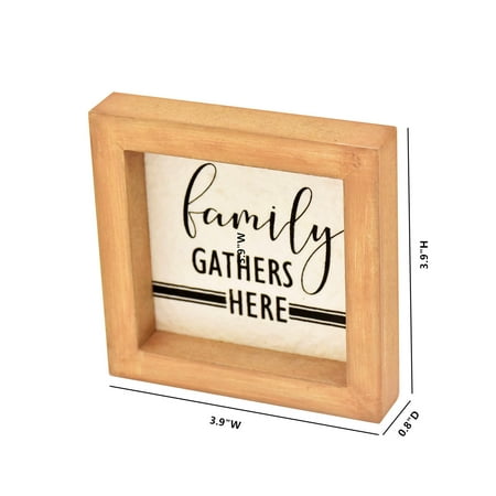 Download Parisloft Family Gathers Here Wood Sign Mini Farmhouse Tabletop Decor Brown White Black 3 9 H Walmart Com Walmart Com