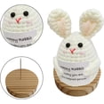 thumbnail image 4 of HAHDAXIA Handmade Crocheted Frog Toy Doll Crochet Animal Positive with Encouraging Card Funny Knitting Rabbit Pig Owl for Kids A, 4 of 5