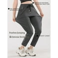 thumbnail image 3 of Women's Drawstring Sweatpants Quick Dry Stretch Loose Casual Pants with Zipper Pockets for Running Yoga Workout, 3 of 6