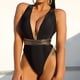 thumbnail image 4 of Gibobby Trajes de Baño Mujer Completos Traje de baño de una pieza de bikini para mujer Traje de baño sexy de moda sin espalda de color sólido(Negro,CH), 4 of 5