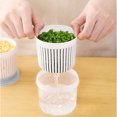 thumbnail image 6 of Double Layer Vegetable Storage Box, Kitchen Sealed Container with Draining Compartment, Freshness Keeper for Chopped Fruits Herbs Onion Garlic, Stackable Fridge Organizer, 6 of 9