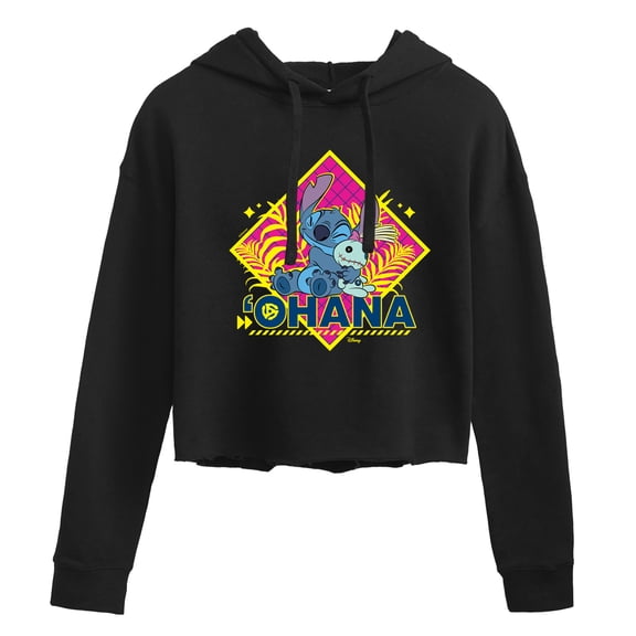 Disney - Lilo & Stitch - Ohana - Juniors Cropped Pullover Hoodie