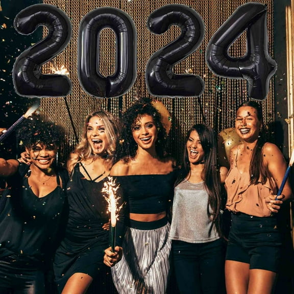 Large Gold 40 Inch Foil Number Balloons for 2024 New Year Party Decorations and Graduation Events