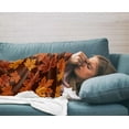 thumbnail image 6 of Flannel Fleece Throw Blanket for Couch Bed Sofa Travel Autumn Thanksgiving Farm Fallen Leaves Fuzzy Soft Lightweight Blankets Plush Warm Cozy Bedspread Throws Orange Maple Leaf 60x80in, 6 of 6