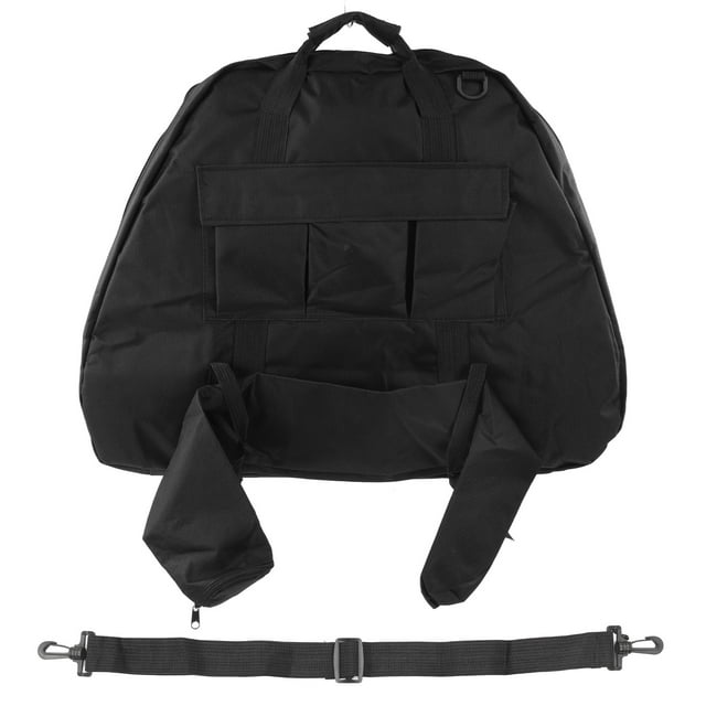 Bolsa de lona compuesta con polea para arco, mochila para exteriores, tiro con arco, senderismo, triangular, para arco y flecha, bandolera para dos usuarios, color negro