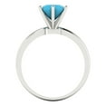 thumbnail image 4 of 1.71ct Round Cut Blue Crystal 18k White Gold Engraving Statement Bridal Wedding Designer Ring Size 3.5, 4 of 7