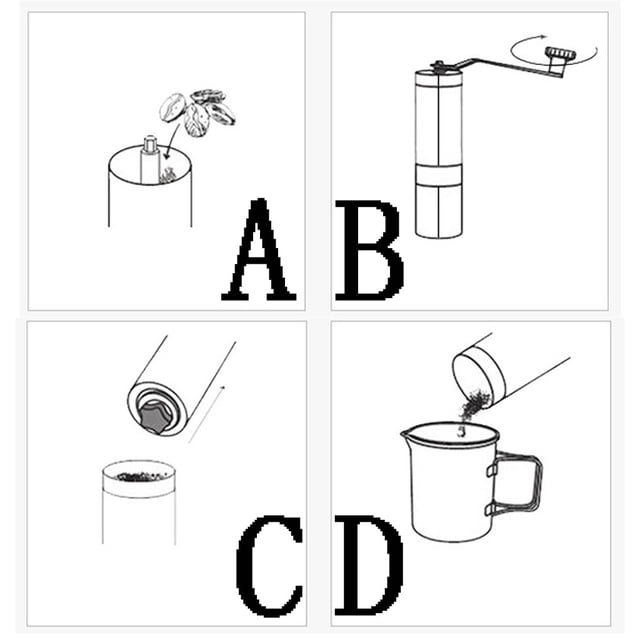 Ramiter Moulin à Café Manuel Portable en Acier Inoxydable, Broyeur Conique pour Grains Entiers, Autocuiseur pour Mise en Conserve