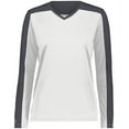 thumbnail image 2 of Holloway 223702.61U.3XL Ladies Momentum Team Long Sleeve T-Shirt, White & Iron - 3XL, 2 of 5